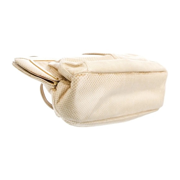 Vintage Judith Leiber cream & gold oversized designer clutch bag - Picture 8 of 9